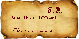Bettelheim Mánuel névjegykártya